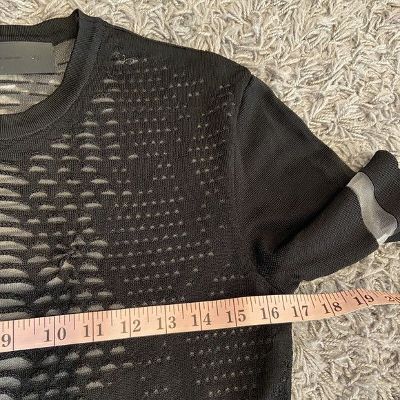 Alexander Wang X H&M NWOT Perforated Sheer Mesh Panel Black Dress S Italy Made - Picture 12 of 16